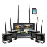 Wireless reversing cameras with monitor - 4x camera + 7&quot; LCD with recording (Image and Sound)