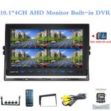10,1&quot; hybrid monitor for 4x FULL HD, HD, CVBS/AHD cameras + recording