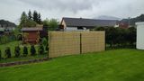Plastic filling of mesh and panels made of PVC slats - 3D strips for fences - Imitation of wood