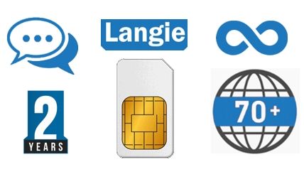 2 year SIM card for LANGIE for translation in 70 countries of the world