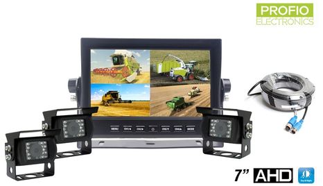 AHD parking set with 7" monitor + 3x HD camera with IR LED