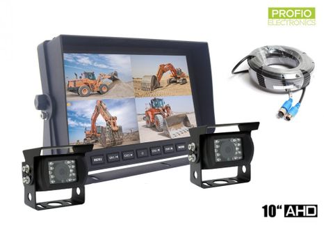 AHD car parking set - LCD HD monitor 10" + 2x HD IR camera