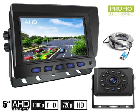 AHD/CVBS HD parking system - 5" hybrid 2CH car monitor + HD camera