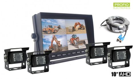Car parking LCD HD set - 1x 10" monitor + 4x HD camera IR LED