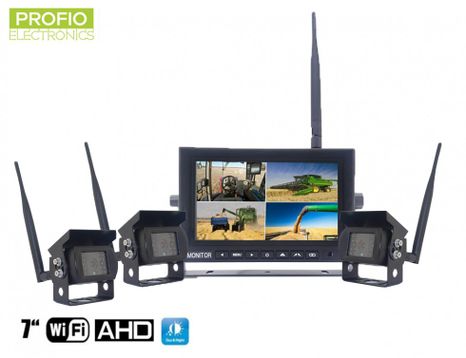 ​​​​​Wireless AHD WiFi car camera set - AHD monitor 7"+ 3x HD camera.