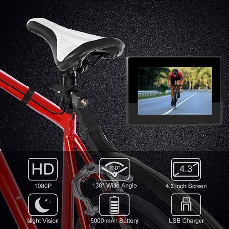 SET Bicycle security camera FULL HD + 4,3" monitor for rear view