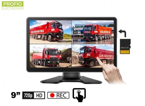 Touch FULL HD 9" LCD monitor connection up to 4x reversing camera