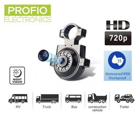 ​​​​​​​HD reversing IP68 camera + 11x IR LED for night vision + bracket for mounting