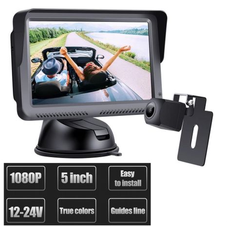 Car reversing camera set - miniature FULL HD camera IP68 + 5" monitor