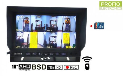 10" LCD car monitor with recording + BSD function object detection
