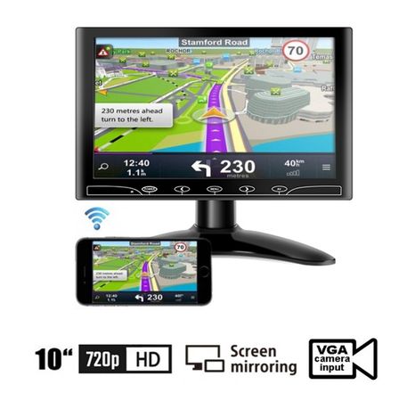 Multifunction WiFi LCD 10" car monitor - Mirror link with remote control