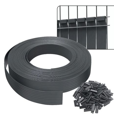 Flexible shielding slats for the fence - anti-view PVC fence fillings width 4,7cmx50m Anthracite