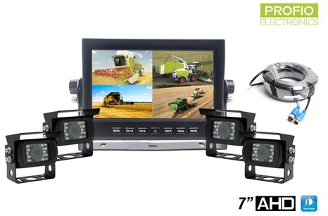 Working AHD LCD HD reversing set with 7" monitor and 4 HD cameras