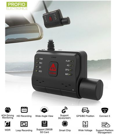 PROFIO X6 - 4 channel car camera wifi 4G SIM FULL HD + LIVE monitoring