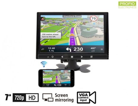 Universal Wi-Fi, HDMI, VGA and AV car display 7" Mirror link