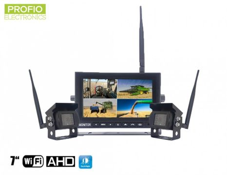 Wireless reversing camera set AHD with 7" monitor + 2x HD camera
